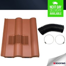 Double Roman Vent TERRACOTTA - Redland, Marley, Sandtoft *FLEXIPIPE INCLUDED*