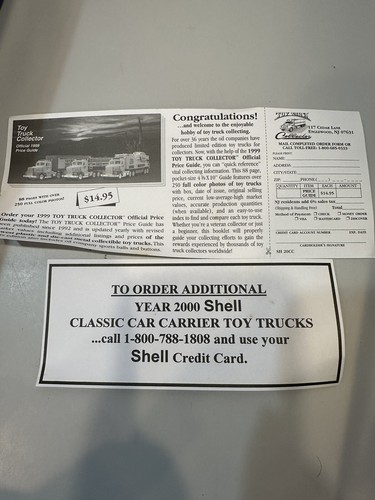 2000 Shell Car Carrier Truck w/ Thunderbird Credit Card Edition in Original Box - Picture 18 of 18