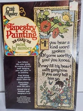Vtg Craft Master Tapestry Painting A Kind Word #17701 Paint By Number 1975 NOS