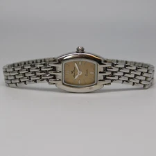 Lucien Piccard 26333 Silver Tone Quartz Women's Watch Sz. 7 1/4" New Battery