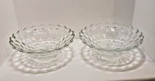 2-1 Free Indiana Whitehall Colony Cubist Clear Fruit Serving 10" Bowl 3 Footed