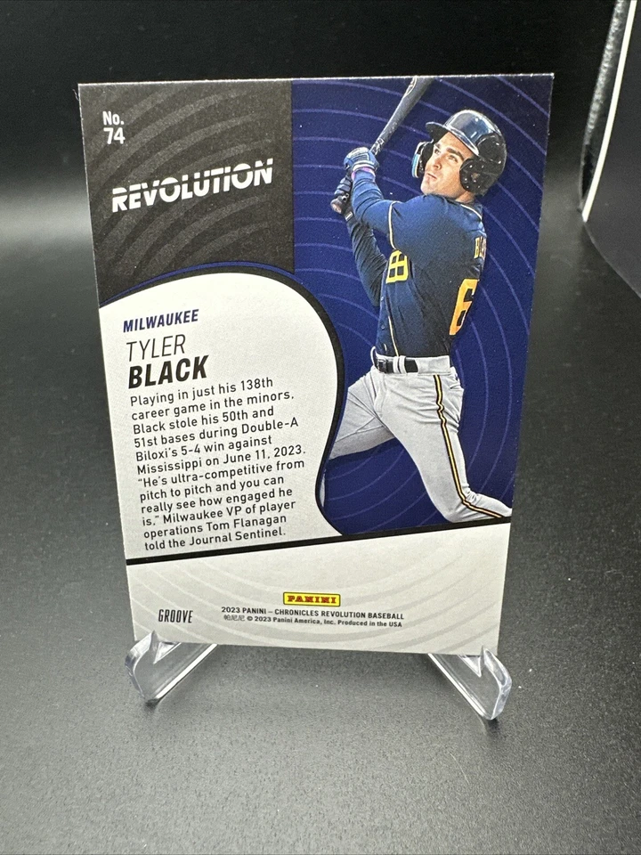 2023 Panini Chronicles Revolution - Groove - Tyler Black #74 Brewers - Image 2 of 4