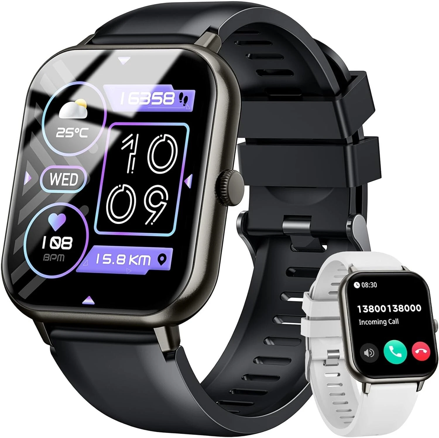 Smart Watch Men Women with Phone Function Wristwatch Sports Watch for Android IOS