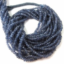 Gemstone Beads- Iolite Gemstone Beads Faceted Rondelle -3-3.5 mm-13.5 inches