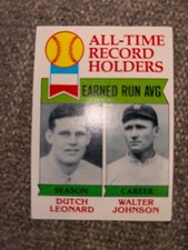 1979 Topps #418 All-Time Earned Run Average Records - Dutch Leonard/Walter