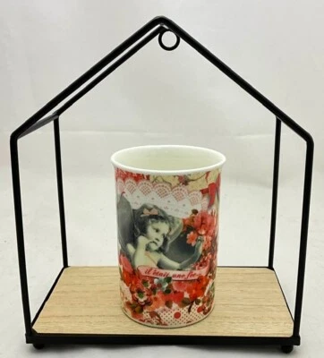 Orval Créations tasse céramique blanche motif petite fille fée fleurs - Photo 1/4