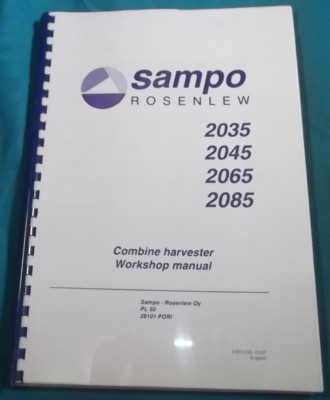 SAMPO ROSENLEW 2035 2045 2065 2085 COMBINE SERVICE SHOP REPAIR WORKSHOP MANUAL