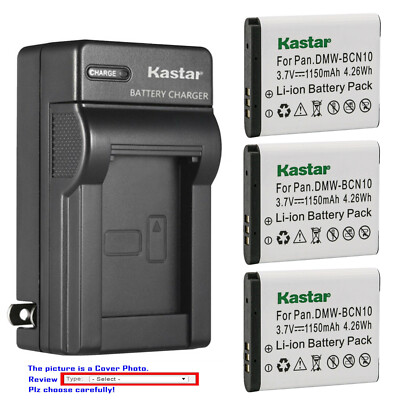 Kastar Battery Wall Charger for Panasonic DMW-BCN10 DMW-BCN10E Battery