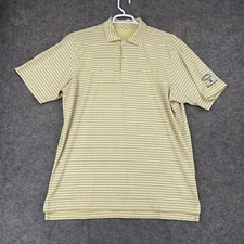 P&G Tech Polo Shirt Mens 2XL Yellow Striped Short Sleeve Champion Golf Club