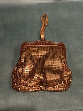 Whiting  Davis 1920's Art Deco Gold Mesh Flapper Purse Bag Vtg Evening Formal
