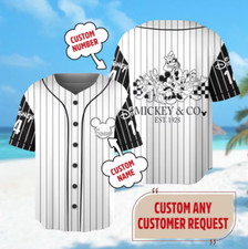 Personalize Mickey And Friends 3D Baseball Jersey Shirt Halloween Gift Us Size