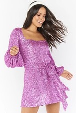 Show Me Your Mumu Aniston Mini Dress- Size Large- Pink Sequin- EUC! Buy It Now