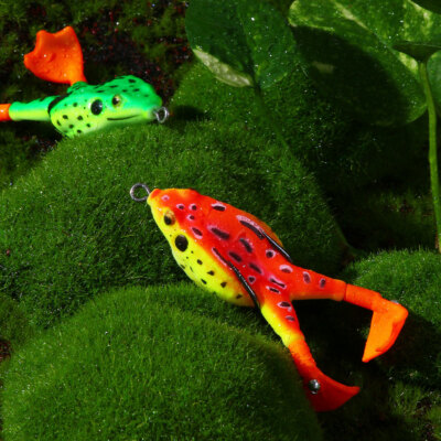 10x 3D Eyes Double Propeller Thunder Frog Lure Soft Bait Topwater Fishing 12g