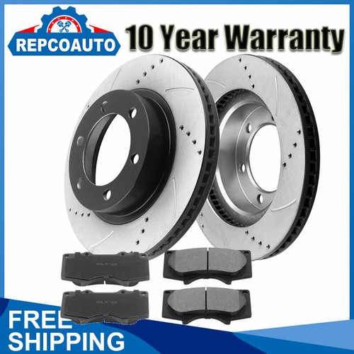 REAR Drilled Slotted Brake Rotors Ceramic Pads for Chevy Astro Tahoe