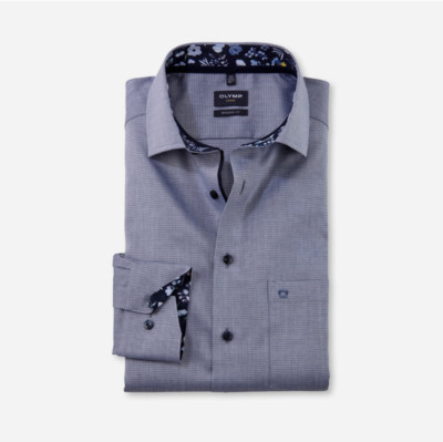 OLYMP  Luxor Modern Fit Fancy Trim Shirt/Marine - 16.5''/42 DHL NEXT DAY