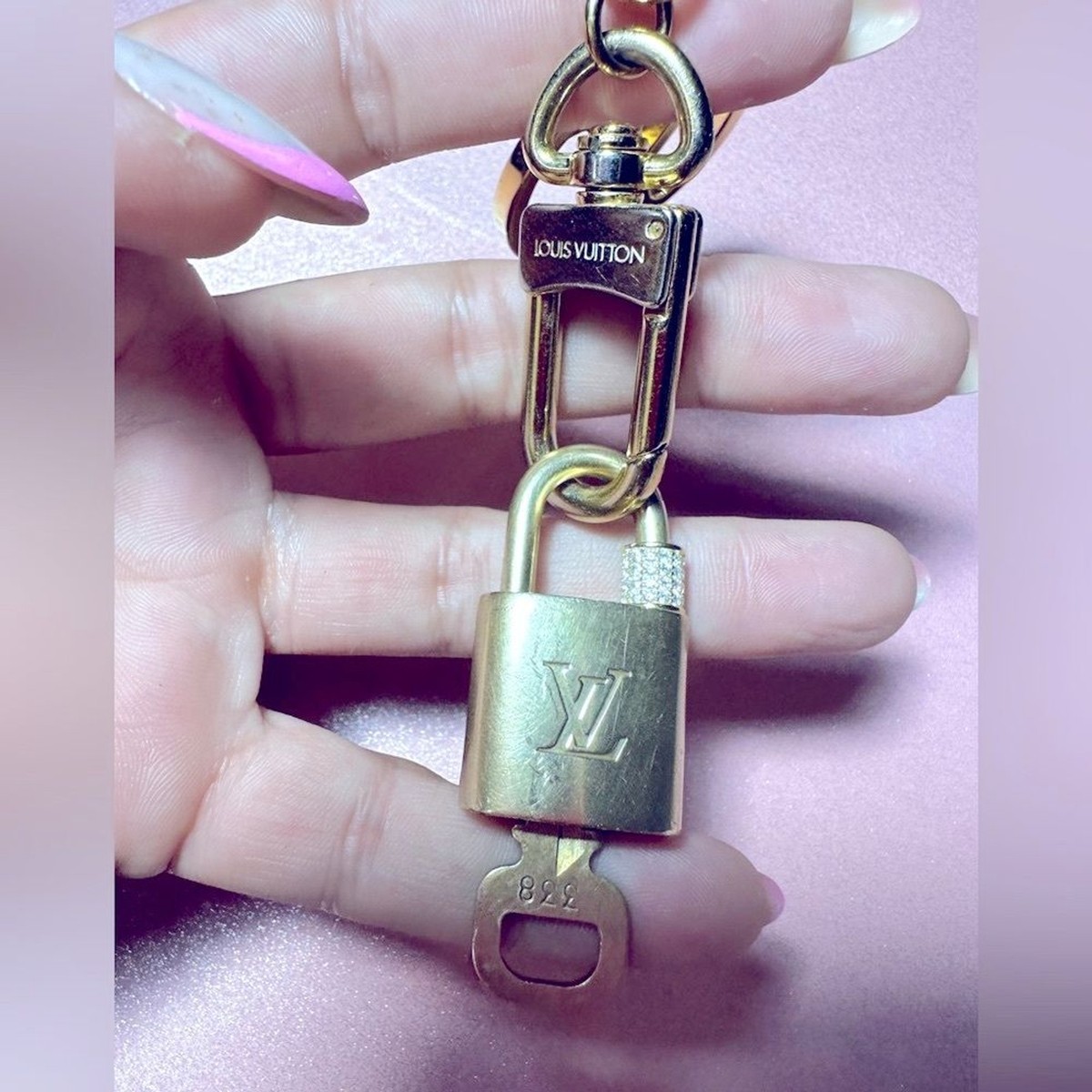 Louis Vuitton LV Circle Bag Charm & Key Holder w/ LV Padlock & Key