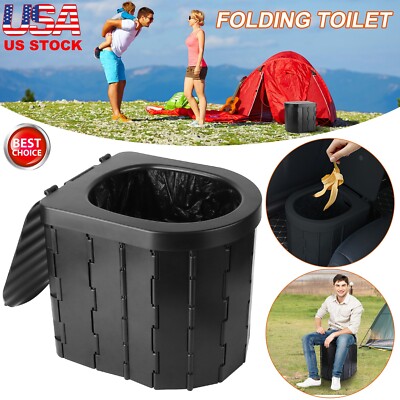iMountek Portable Folding Toilet for Camping, Compact Camping Potty with lid