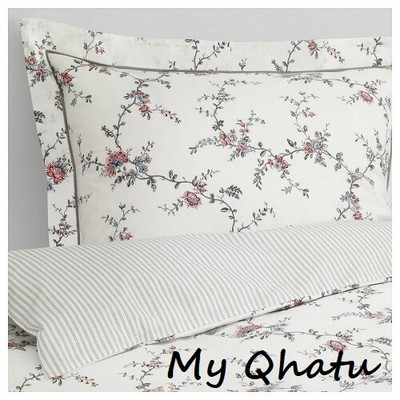 Ikea Stenort Twin Duvet Cover With Pillowcase Bed Set White Flower