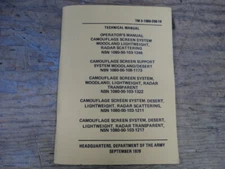 Radar Scattering Camouflage Screening System Technical Manual - TM 5-1080-200-10