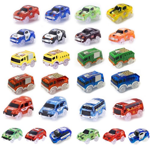 LED-Autos Glühen Dunkeln Rennwagen Beleuchten Erstaunliche Mini-Schienen-Autos - Bild 2 von 49