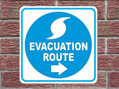 HURRICANE EVACUATION ROUTE Right Arrow Metal Sign Highway Street Road