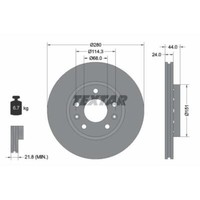 Textar 2X Bremsscheiben Vorne Ø280 Mm BelüFtet Beschichtet FüR Dacia Duster