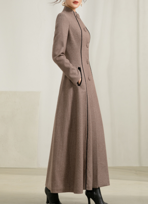 Green Wool Trench Long Wool Winter Coat Maxi Winter Princess Coat