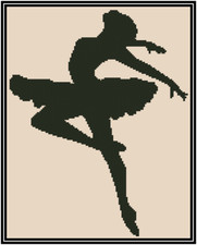 Ballerina Silhouette Counted Cross Stitch Chart No. 35-6 