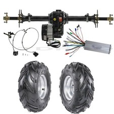 30" Go Kart Rear Axle Kit  48V 1000W Electric Differential Motor  6" Wheels