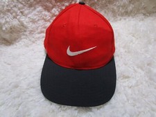 Vintage Nike Hat Cap Snap Back Red Black Youth One Size