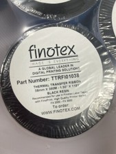 8 Finotex Thermal Transfer Ribbon Black Resin 38mm x 360m 1.50" x 1181' 