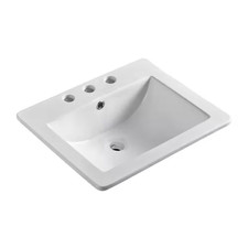 Sason 21 In. Drop-In Ceramic Bathroom Sink in White