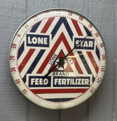 RARE Vintage 1950 s Lone Star Feed Glass Done Thermometer Lone Star 12''