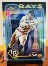 2024 Topps Chrome #107 Yandy Diaz  Big Apple Refractor Tampa Bay Rays Fanatics