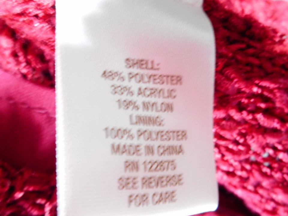 Blusa suéter tejido con lentejuelas rojas vintage para mujer talla XL fiesta brillante Foto 3 de 4