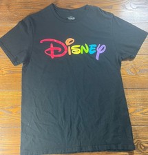 Disney Rainbow Collection T-Shirt Mens Medium Black Pride Logo Graphic Tee 2021