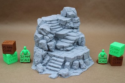 Tabletop Terrain Stone Rock Wall Steps Stairs Lookout 28mm skirmish rpg wargame