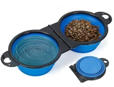 1-Set Collapsible Dog Bowl 2-in-1 – Portable Silicone Travel Food & Water Bowl