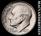 1957-D Silver Roosevelt Dime - Choice Gem Brilliant Unc+++  Lustrous  #K745