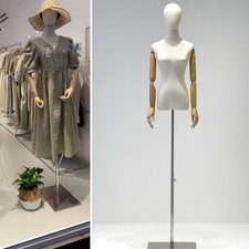 Schaufensterpuppe Weiblich Schneiderpuppe Verstellbar Höhe 140-190cm Silber M