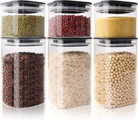 6Er Set VorratsgläSer Mit Deckel, 1000Ml/600Ml Vorratsdosen Glas Eckig -
