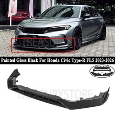 For Honda Civic Type-r Fl5 2023-26 Ad Style Gloss Black Front Bumper Lip Spoiler