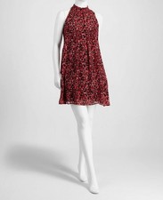 Robbie Bee Women's Red Heart-Print Sleeveless Mock-Neck Dress Size 16