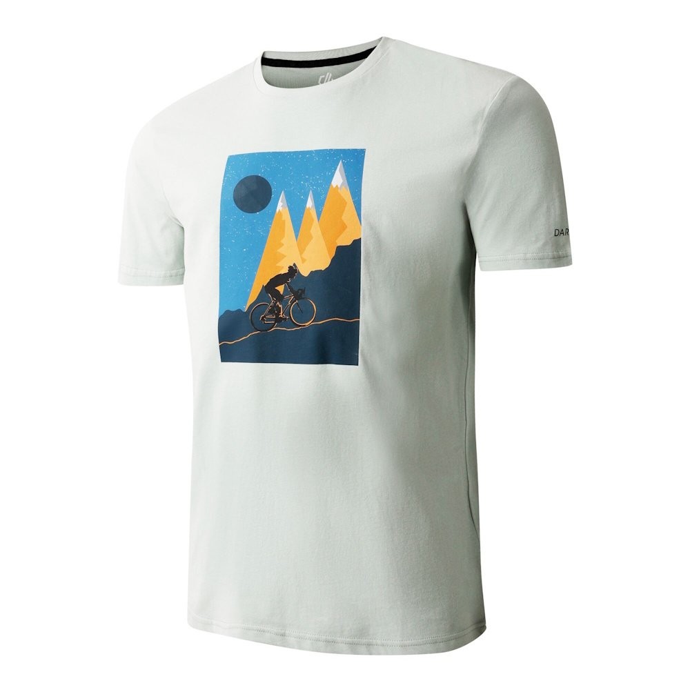 T-shirt graphique homme Dare2b Movement III gris aqua pour le sport