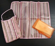 JJ Cole Striped Diaper Changing Kit Pad And Wipe Holder