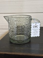 CWC Cook With Color Green Floral Glass Measur...