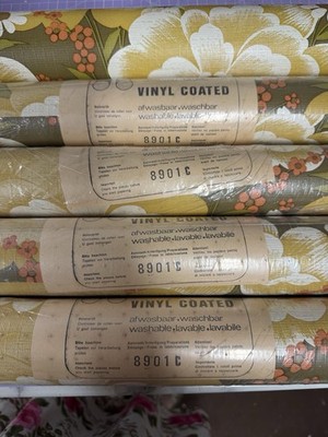 5 Rollen Vintage Esta Enschede-Holland Vinyl beschichtete Tapete 8901C New Old Stock