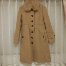 Women JP-size L Long coat Burberry Blue Label Angora Blend Fox Fur Coat 40 JPN L