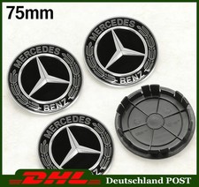 4x Nabendeckel Schwarz Radnaben für Mercedes Benz Felgendeckel Neu 75mm