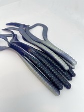 25ct 7in June bug Pearl Curly U-Tail Soft Plastic Ribbon Tail Worm Fishing Bait